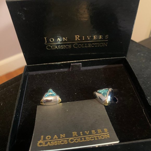 EUC Vintage Joan Rivers Silver Tone Earrings - Picture 5 of 7